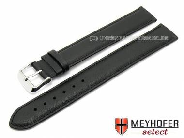 Uhrenarmband -Antwerpen- superlang 18mm schwarz glatt von MEYHOFER (Schlie�enansto� 18 mm) - Bild vergr��ern 