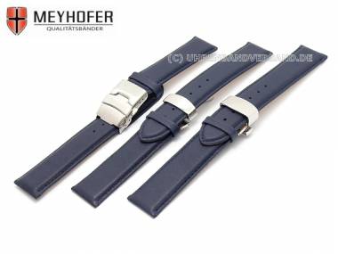 Uhrenband -Stavanger- 19mm dunkelblau von MEYHOFER Faltschlie�e-3 Versionen (Schlie�enansto� 18 mm) - Bild vergr��ern 