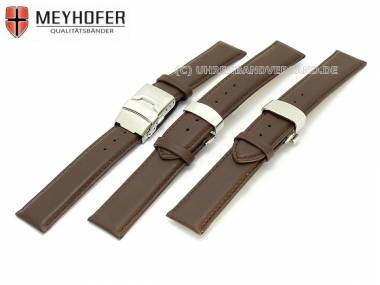 Uhrenband -Stavanger- 17mm dunkelbraun von MEYHOFER Faltschlie�e-3 Versionen (Schlie�enansto� 16 mm) - Bild vergr��ern 