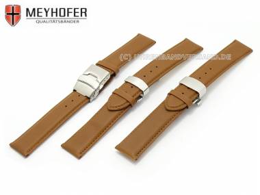 Uhrenband -Stavanger- 19mm hellbraun von MEYHOFER Faltschlie�e-3 Versionen (Schlie�enansto� 18 mm) - Bild vergr��ern 