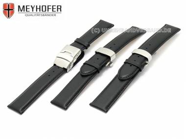 Uhrenband -Stavanger- 24mm schwarz von MEYHOFER Faltschlie�e-3 Versionen (Schlie�enansto� 22 mm) - Bild vergr��ern 