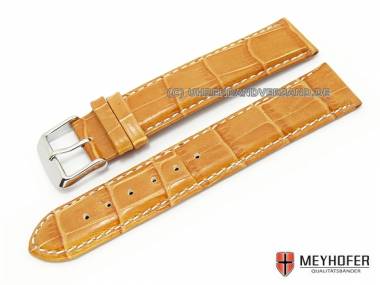 Uhrenarmband -Salzburg- XL 21mm hellbraun Alligatorpr�gung von MEYHOFER (Schlie�enansto� 20 mm) - Bild vergr��ern 