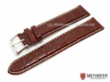 Uhrenarmband -Salzburg- XL 17mm rotbraun Alligatorpr�gung von MEYHOFER (Schlie�enansto� 16 mm) - Bild vergr��ern 