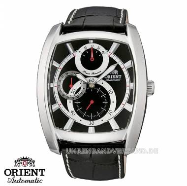 Automatik-Herrenuhr -Tonneau- Edelstahl Ziffernblatt schwarz von Orient (*OR*HU*) - Bild vergr��ern 