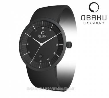 ANGEBOT DER WOCHE: Herrenuhr Edelstahl schwarz Ziffernblatt schwarz von Obaku (*OB*HU*) - Bild vergr��ern 
