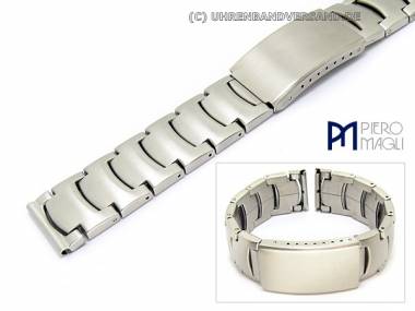 Uhrenband Edelstahl 20-24mm Wechselansto� fein geb�rstet sportlich-schlicht von Piero Magli - Bild vergr��ern 