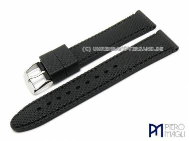 Uhrenarmband 20mm schwarz Silikon abgen�ht von Piero Magli (Schlie�enansto� 18 mm) - Bild vergr��ern 