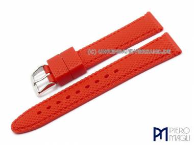 Uhrenarmband 18mm rot Silikon abgen�ht von Piero Magli (Schlie�enansto� 16 mm) - Bild vergr��ern 
