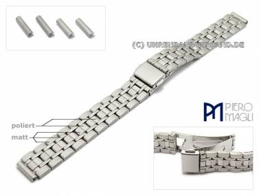 Uhrenarmband Edelstahl 12-16mm Wechselansto� teilweise poliert mit Faltschlie�e von Piero Magli - Bild vergr��ern 