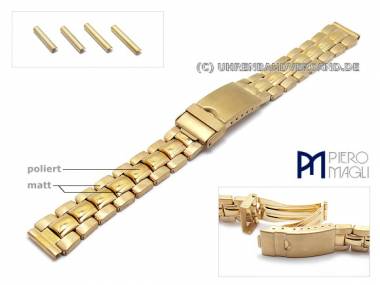 Uhrenarmband Edelstahl 14-18mm goldfarben Wechselansto� mit Sicherheitsfaltschlie�e Piero Magli - Bild vergr��ern 