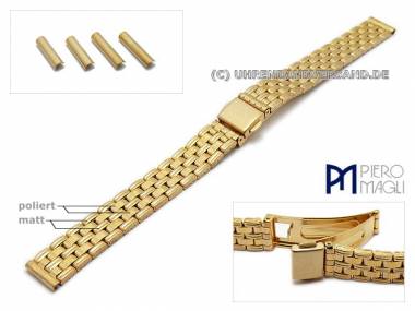 Uhrenarmband Edelstahl 12-16mm goldfarben Wechselansto� mit Faltschlie�e von Piero Magli - Bild vergr��ern 