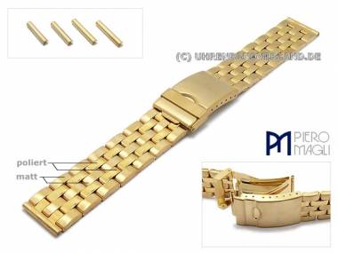 Uhrenarmband Edelstahl 20-24mm goldfarben Wechselansto� mit Sicherheitsfaltschlie�e Piero Magli - Bild vergr��ern 