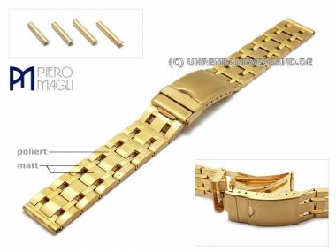 Uhrenarmband Edelstahl 18-22mm goldfarben Wechselansto� mit Sicherheitsfaltschlie�e Piero Magli - Bild vergr��ern 