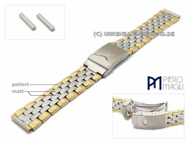 Uhrenarmband Edelstahl 18-20mm bicolor Wechselansto� mit Sicherheitsfaltschlie�e Piero Magli - Bild vergr��ern 