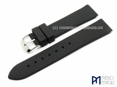 Uhrenarmband -Caucho Liso- 22mm schwarz Rubber glatt von Piero Magli (Schlie�enansto� 20 mm) - Bild vergr��ern 