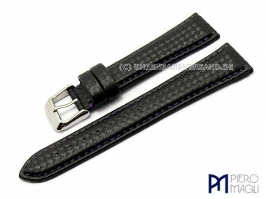 Uhrenarmband -Carbon Sport- 24mm schwarz lilafarbene Naht Carbon Piero Magli (Schlie�enansto� 20 mm) - Bild vergr��ern 
