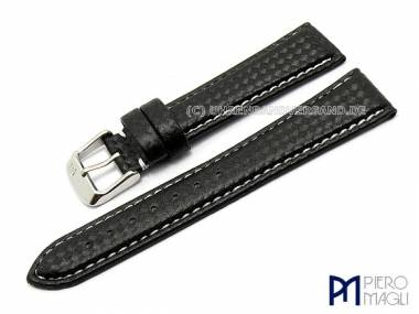 Uhrenarmband -Carbon Sport- 24mm schwarz wei�e Naht Carbon-Look Piero Magli (Schlie�enansto� 20 mm) - Bild vergr��ern 