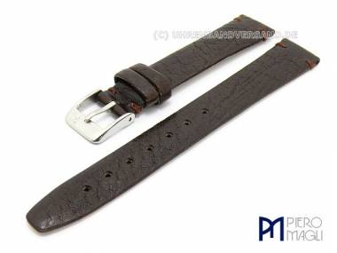 Uhrenband -Bisonte Clasico- 14mm dunkelbraun Leder genarbt von Piero Magli (Schlie�enansto� 12 mm) - Bild vergr��ern 