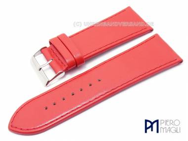 Uhrenband 36mm rot glatt elegant abgen�ht von Piero Magli (Schlie�enansto� 30 mm) - Bild vergr��ern 