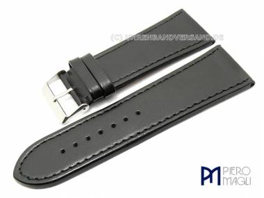 Uhrenband 36mm schwarz glatt elegant abgen�ht von Piero Magli (Schlie�enansto� 30 mm) - Bild vergr��ern 