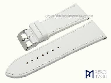Uhrenband 34mm wei� glatt elegant abgen�ht von Piero Magli (Schlie�enansto� 30 mm) - Bild vergr��ern 