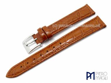 Uhrenarmband 14mm hellbraun Kroko-Pr�gung seidenmatt abgen�ht Piero Magli (Schlie�enansto� 12 mm) - Bild vergr��ern 