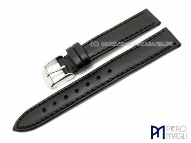 Uhrenarmband 11mm schwarz echtes Kalbsleder abgen�ht von Piero Magli (Schlie�enansto� 10 mm) - Bild vergr��ern 