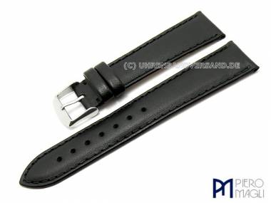 Uhrenarmband 21mm schwarz echtes Kalbsleder abgen�ht von Piero Magli (Schlie�enansto� 18 mm) - Bild vergr��ern 