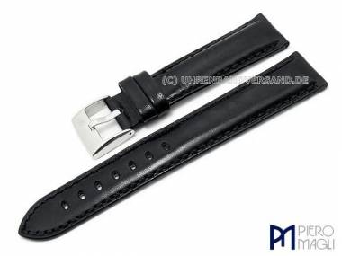 Uhrenarmband -Becerro Ingles- 18mm schwarz abgen�ht glatt von Piero Magli (Schlie�enansto� 16 mm) - Bild vergr��ern 
