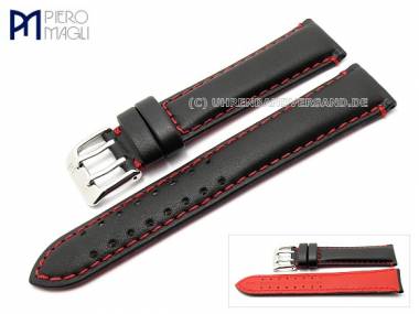 Uhrenarmband -Sportive Terracare- 24mm schwarz gepolstert von Piero Magli (Schlie�enansto� 22 mm) - Bild vergr��ern 