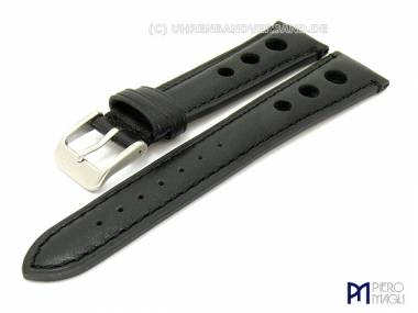 Uhrenarmband 20mm schwarz -Racer- sportliches Design von Piero Magli (Schlie�enansto� 16 mm) - Bild vergr��ern 