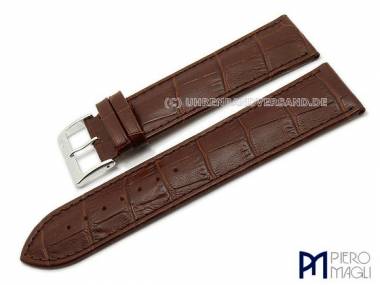Uhrenarmband -Alligator superlang- XL 26mm d.braun Allig.-Pr�g. Piero Magli (Schlie�enansto� 24 mm) - Bild vergr��ern 