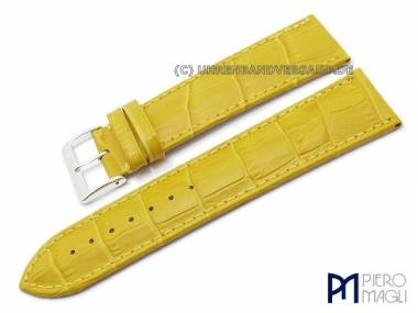 Uhrenarmband -Alligator superlang- XL 26mm gelb Alligator-Pr�g. Piero Magli (Schlie�enansto� 24 mm) - Bild vergr��ern 