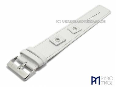 Unterlagenband -Vera- 14-16-18mm Wechselansto� wei� genarbt modisch von Piero Magli - Bild vergr��ern 