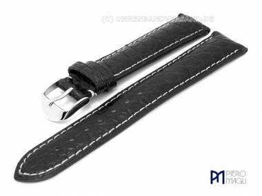 Uhrenband 18mm schwarz echt Alligator sportlich helle Naht von Piero Magli (Schlie�enansto� 16 mm) - Bild vergr��ern 