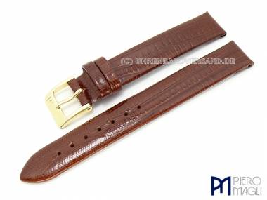 Uhrenarmband 14mm braun -Mozart- Eidechsen-Pr�gung von Piero Magli (Schlie�enansto� 14 mm) - Bild vergr��ern 
