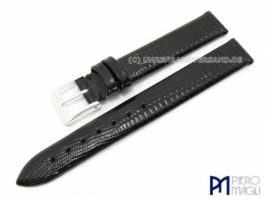 Uhrenarmband 14mm schwarz -Mozart- Eidechsen-Pr�gung von Piero Magli (Schlie�enansto� 14 mm) - Bild vergr��ern 