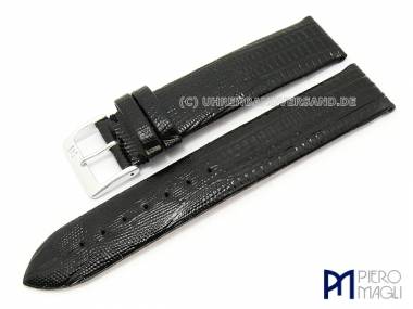 Uhrenarmband 16mm schwarz -Mozart- Eidechsen-Pr�gung von Piero Magli (Schlie�enansto� 16 mm) - Bild vergr��ern 