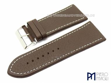 Uhrenband 36mm -Karabu Large- dunkelbraun Leder wei�e Naht Piero Magli (Schlie�enansto� 30 mm) - Bild vergr��ern 