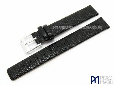 Uhrenarmband 12mm schwarz -Jungle- Eidechsen-Pr�gung von Piero Magli (Schlie�enansto� 12 mm) - Bild vergr��ern 