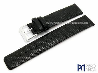 Uhrenarmband 20mm schwarz -Jungle- Eidechsen-Pr�gung von Piero Magli (Schlie�enansto� 20 mm) - Bild vergr��ern 