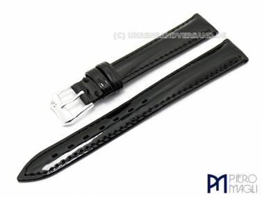 Uhrenarmband -Charol- 14mm schwarz Lackleder abgen�ht von Piero Magli (Schlie�enansto� 12 mm) - Bild vergr��ern 