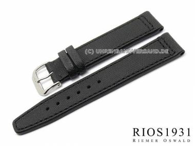 Uhrenarmband -Albatros- 22mm schwarz Hightechmaterial Nytech von RIOS (Schlie�enansto� 18 mm) - Bild vergr��ern 