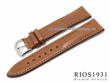 Uhrenarmband -Chicago- 18mm hellbraun Shell Cordovan Leder abgen�ht RIOS (Schlie�enansto� 16 mm) - Bild vergr��ern 