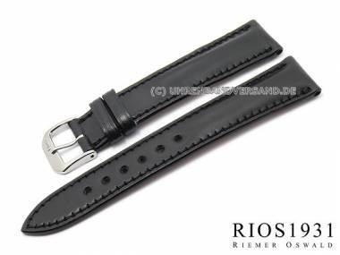 Uhrenarmband -Chicago- 22mm schwarz Shell Cordovan Leder abgen�ht von RIOS (Schlie�enansto� 18 mm) - Bild vergr��ern 
