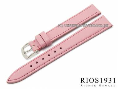 Uhrenarmband -Toscana- XS 14mm rosa Kalbleder glatt abgen�ht von RIOS (Schlie�enansto� 12 mm) - Bild vergr��ern 