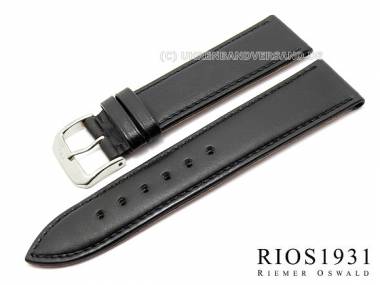 Uhrenarmband -Toscana- 16mm schwarz Kalbleder glatt abgen�ht von RIOS (Schlie�enansto� 14 mm) - Bild vergr��ern 