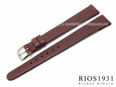 Uhrarmband -Diplomat Clip- XL 10mm fester Steg bordeaux glatt echt Leder RIOS (Schlie�enansto� 8 mm) - Bild vergr��ern 