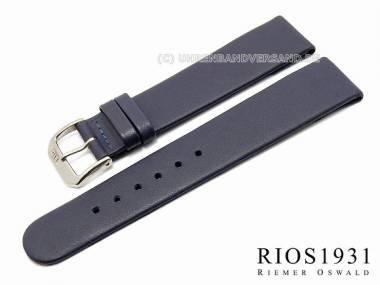 Uhrarmband -Diplomat Clip- 18mm fester Steg blau glatt echt Leder RIOS (Schlie�enansto� 16 mm) - Bild vergr��ern 