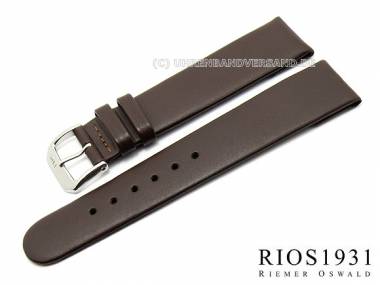 Uhrarmband -Diplomat Clip- XS 20mm fester Steg dbraun glatt echt Leder RIOS (Schlie�enansto� 18 mm) - Bild vergr��ern 